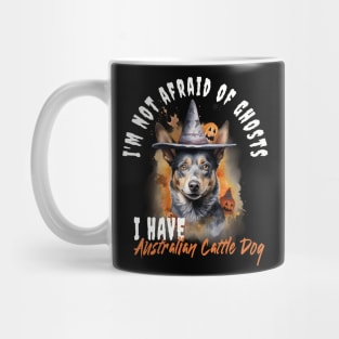 Australian Cattle Dog Ghost Guardian Vintage Halloween Funny Mug